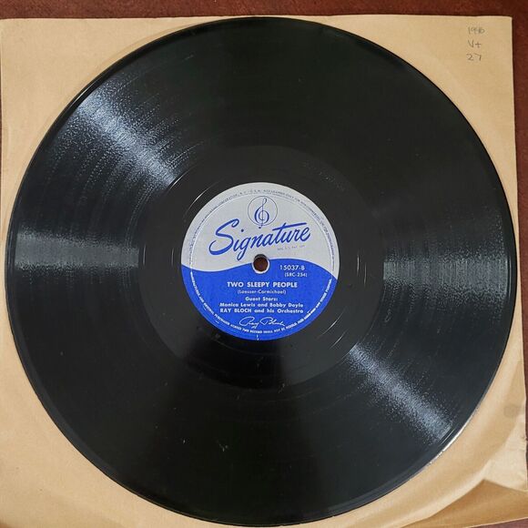 Ray Bloch 78 Why Does It Get So Late So Early?/Two Sleepy People on Signature V+ - Picture 3 of 3